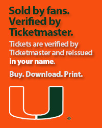 Miami Hurricanes Tickets Verified by Ticketmaster
